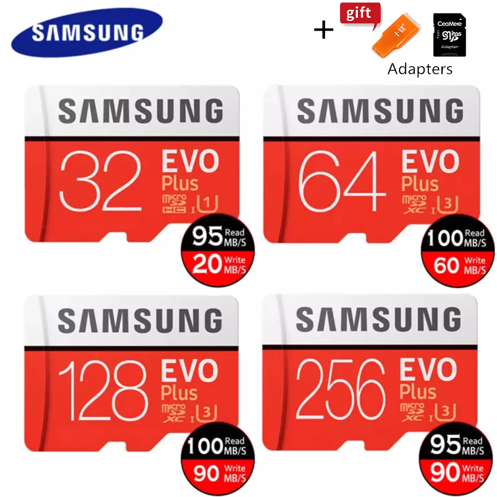 Samsung 100% Оригинальные EVO Plus Microsd карты памяти 64 ГБ Class10 Micro SD TF флэш карта|Карты