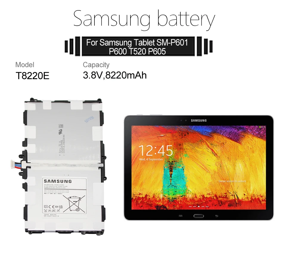 Оригинальная батарея samsung T8220E T8220C 8220 ма-ч для samsung GALAXY Note 10,1 вкладка Pro P600 P601 P605 P607 SM-T520 SM-T525+ Инструменты