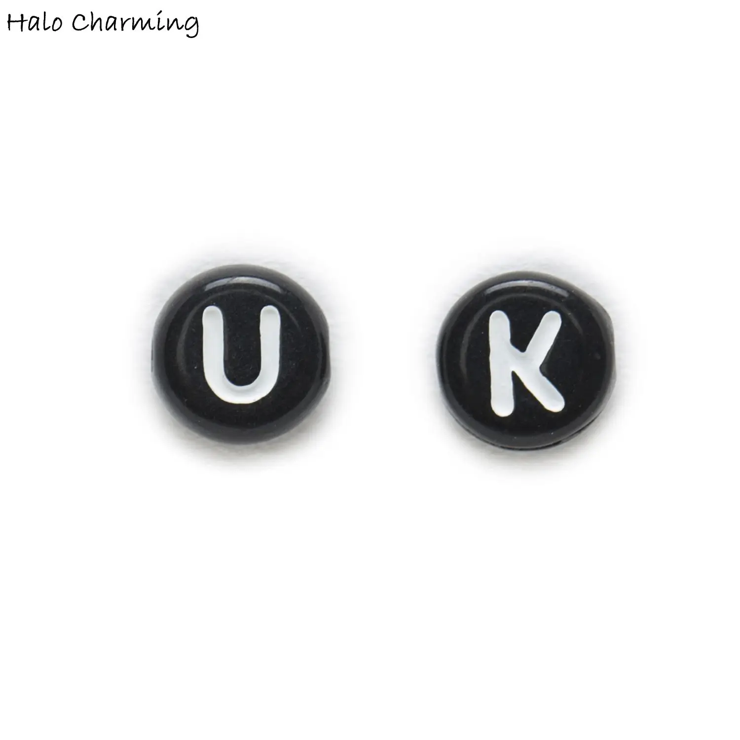 100 Piece Mixed Black Round Alphabets ɺ-Z' Acrylic Spacer Letter Beads Jewelry Making 7mm | Украшения и аксессуары