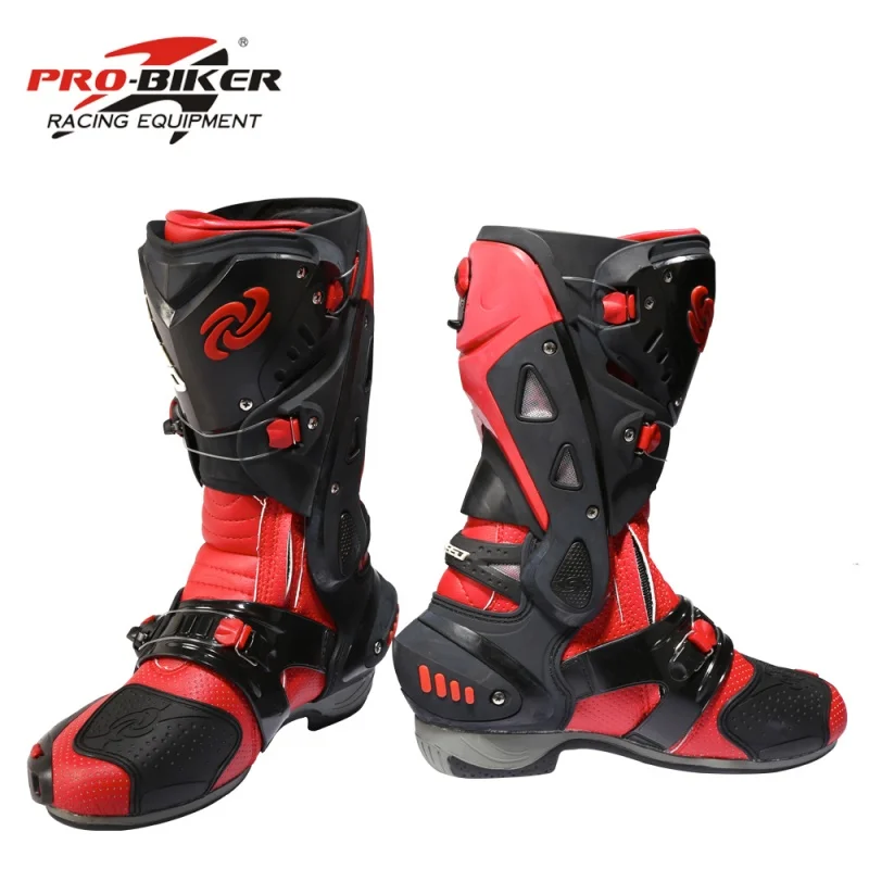 Мотоциклетные ботинки Pro Biker SPEED Racing защитное снаряжение для мотокросса кожаные
