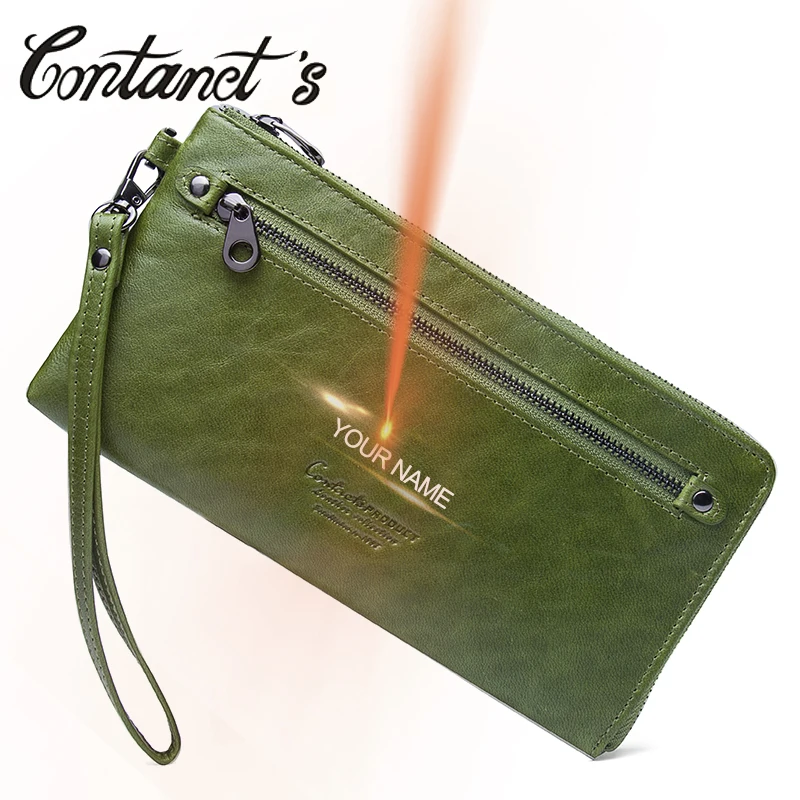 Новинка женские бумажники из натуральной кожи однотонные сумки на молнии для