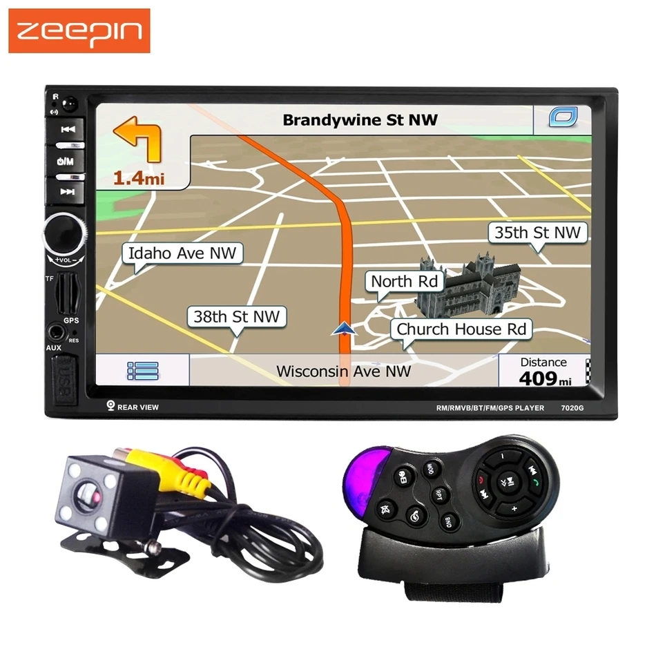 Автомобильный DVD плеер 2 DIN 7 '' 1080P 7020G 12 В сенсорный экран GPS навигация с пультом