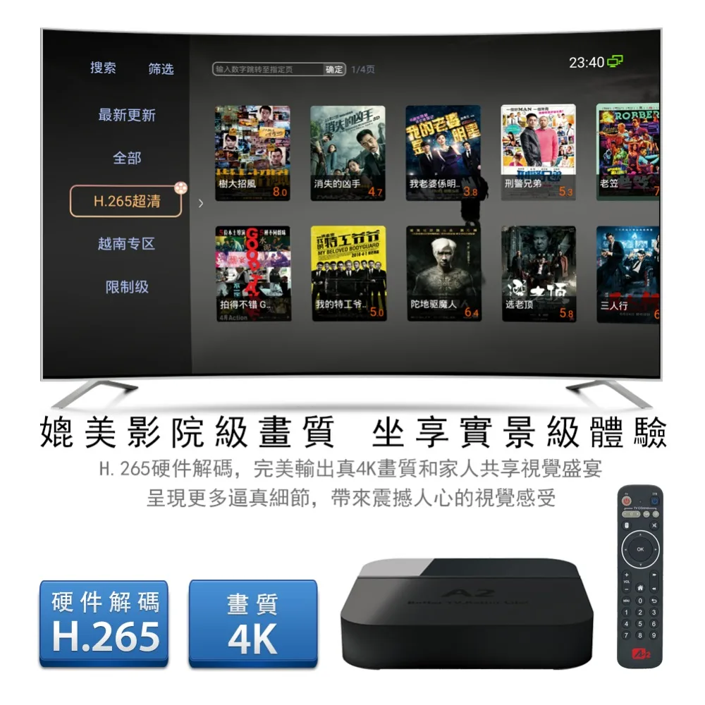2018 новости китайская A2 plus 4k ultra HD лучшая hd коробка на рынке для просмотра