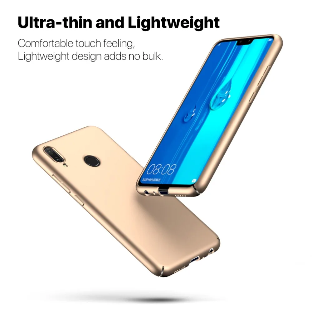 Sleo для huawei Y9 2019 чехол ультра тонкий твёрдый Пластик задняя крышка 360 градусов