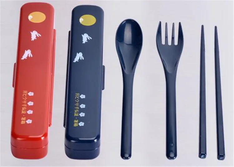 Японский стиль bento box пластиковые Ланч-боксы мультфильм microwavable еда контейнер посуда с мешками ложки палочки для еды