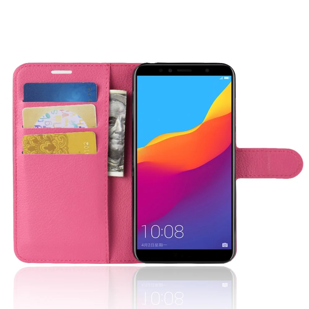 Роскошный кожаный чехол кошелек с откидной крышкой и подставкой для Huawei Honor 7A Pro/