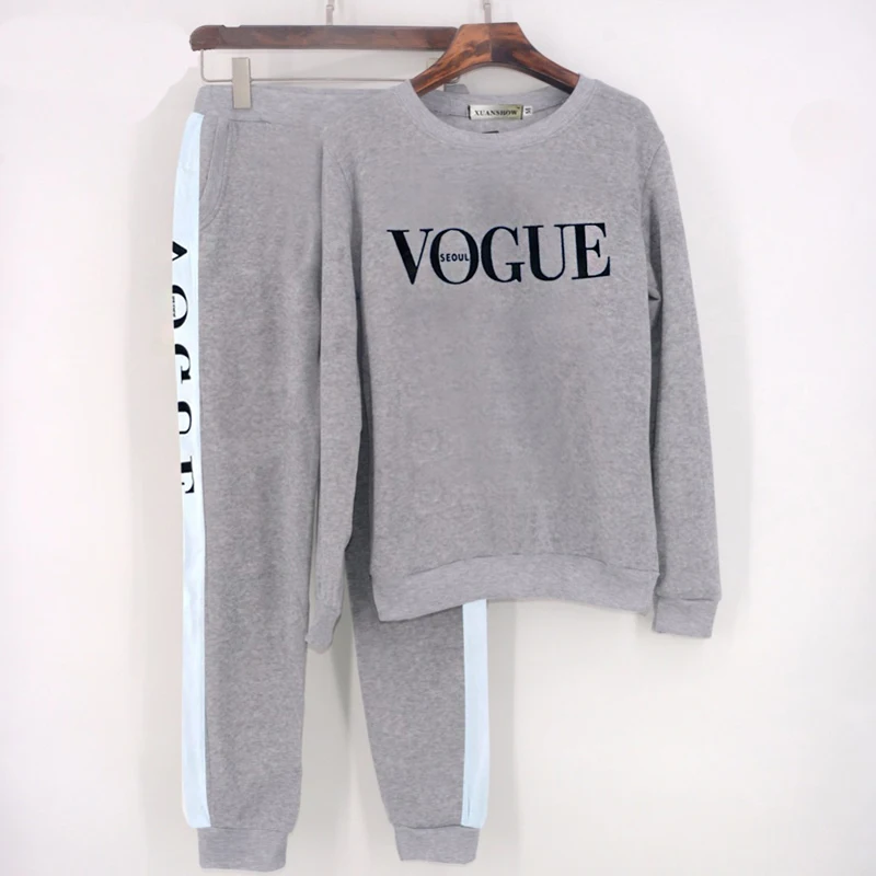 Женские комплекты модная кофта с надписью + штаны комплект из 2 вещей осень зима
