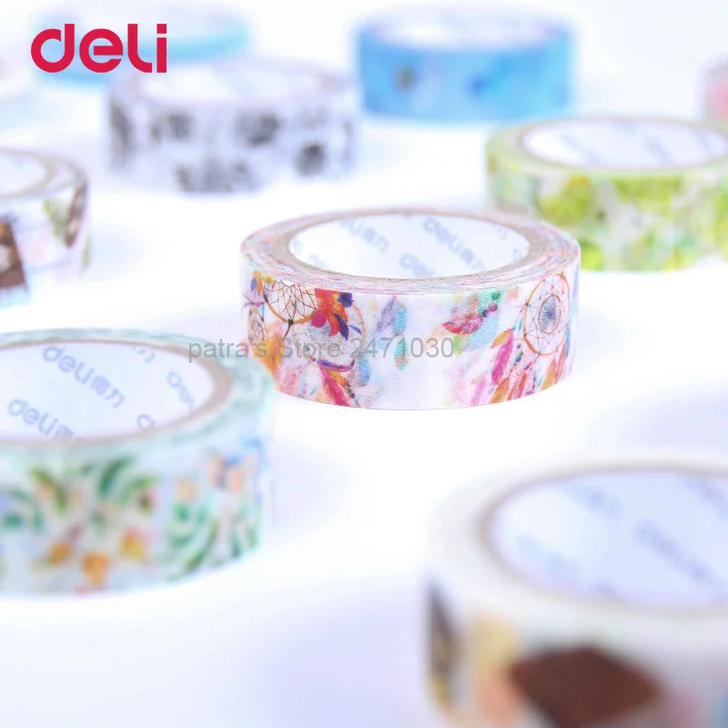 Deli креативные красочные клейкие маскирующие ленты Набор DIY Скрапбукинг наклейка этикетка декоративные школьные принадлежности канцелярские принадлежности
