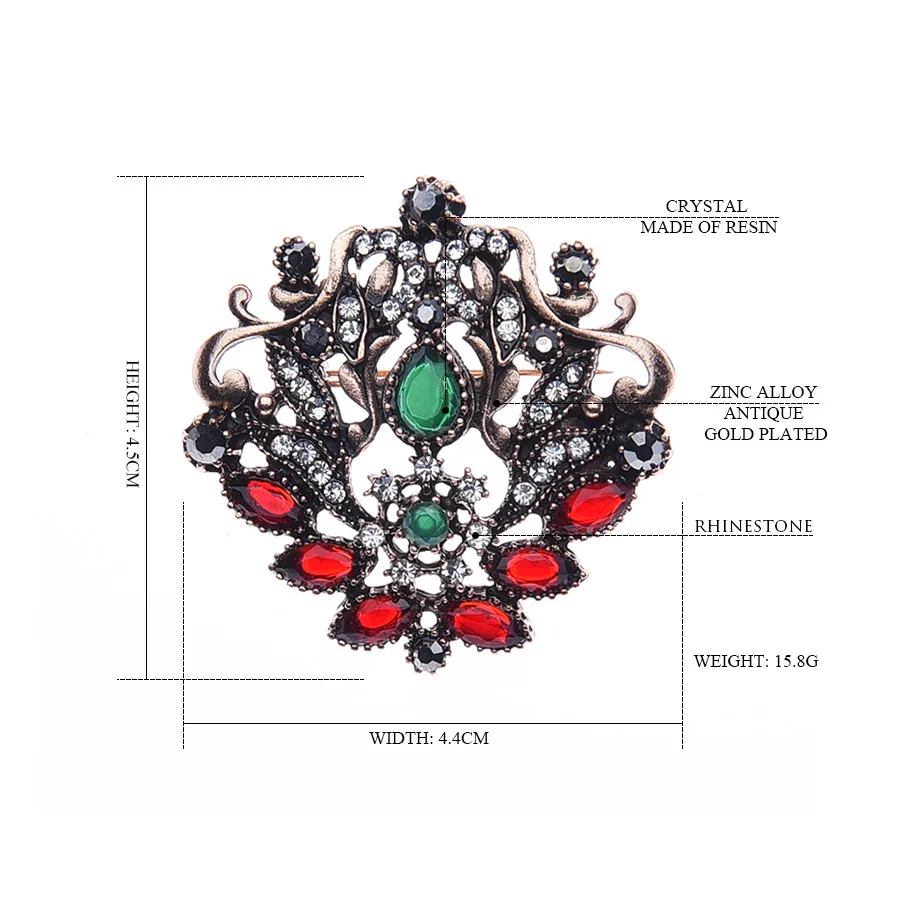 CKCL Новый Дизайн зеленый и красный акриловый Брошь контакты капли воды цветок Для женщин броши Античное