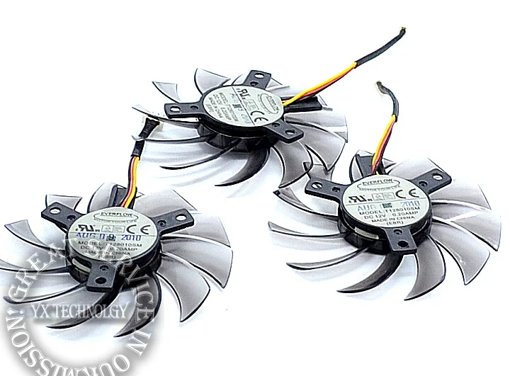 Видеокарта fanNew GTX460 470 570 580 670 HD5870 Графика карты вентилятор T128010SM 5P разъем 12V 0.20A 75 мм