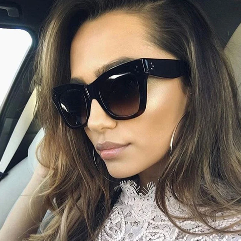 Классические женские солнцезащитные очки "кошачий глаз", женские Винтажные Солнцезащитные очки больших размеров с градиентом, роскошные дизайнерские женские солнцезащитные очки UV400 Oculos
