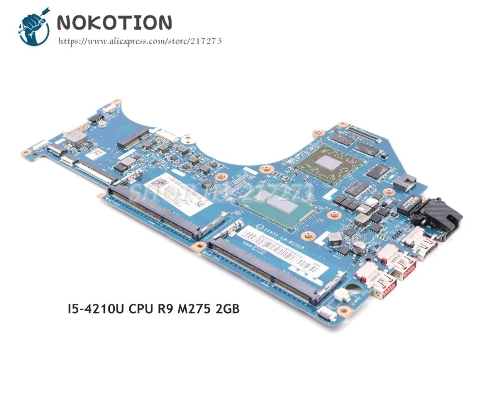 NOKOTION для Lenovo Y40-70 материнская плата ноутбука 5B20F78648 ZIVY1 LA-B131P 14-дюймовая SR1EF I5-4210U CPUR9