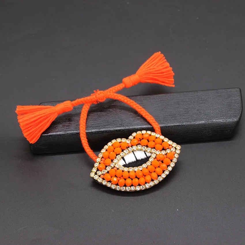 Дикий преувеличенный рисовый бисер большой браслет для губ большие частицы