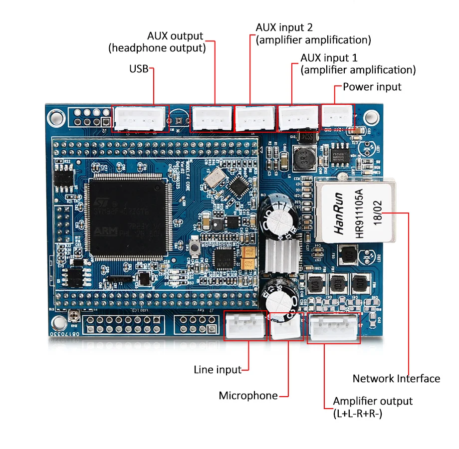 IP сетевой модуль беспроводной RJ45 ip модуль усилителя громкоговорителя ip65 плата управления сетью модуль для Oupushi системы общественного адреса