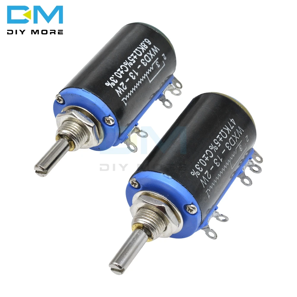 Diymore WXD3-13-2W потенциометр с проволочной обмоткой Сопротивление ом 10 поворотов линейный роторный потенциометр 5%+ 5%-5% электронный Diy