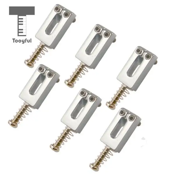 

Tooyful Hot Sale 6Pcs Chrome Rectangular Flat Guitar Bridge Tremolo Trem Saddles Part for Electric Telecaster Strat Guitars Accs