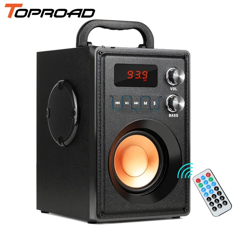 TOPROAD портативный Bluetooth динамик супер бас 20 Вт Большой мощный динамик s поддержка ЖК-дисплей FM TF пульт дистанционного управления MP3 музыкальный плеер