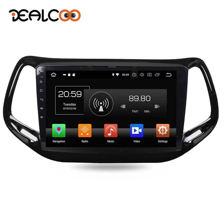 Dealcoo 1 Din Авторадио Android для Jeep компасы 2016 2017 Дин радио Gps Авто Центральный