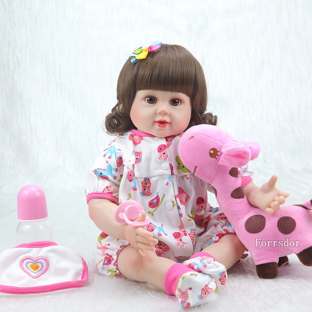 

20inch Silicone Reborn Baby Girl Lifelike Newborn Baby Doll With Cuty Cawn Boneca Brinquedos Gifts Children Toys
