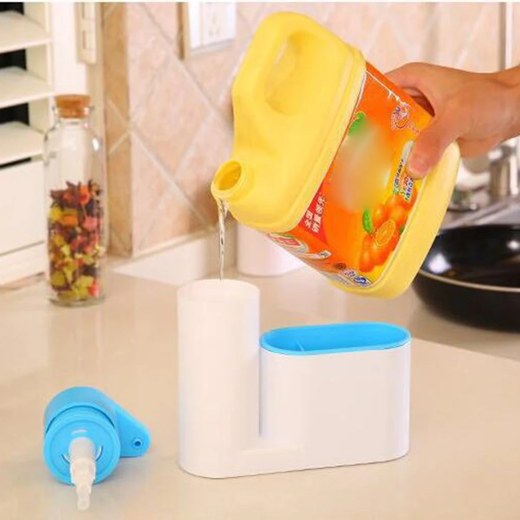 

Washing Sponge Brush Sink Detergent Soap Dispenser Rack Toothbrush Holder Bathroom Organizer Kitchen Storage Box