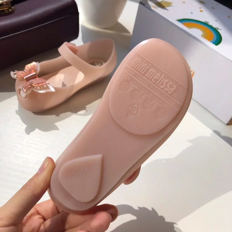 Мини Melissa 3D бант пластиковые сандалии для девочек Детская водонепроницаемая обувь новые сандалии для девочек Нескользящие Детские сандалии для девочек 14-18 см
