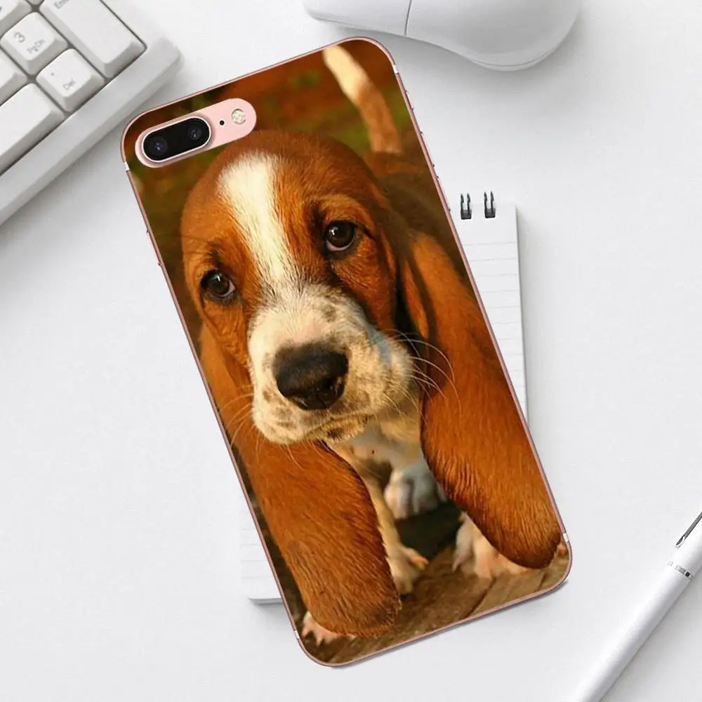 Защитные чехлы из ТПУ для телефонов Basset Hound Dog Puppies Galaxy Alpha Core Prime Note 4 5 8 S3 S4 S5 S6 S7 S8 S9