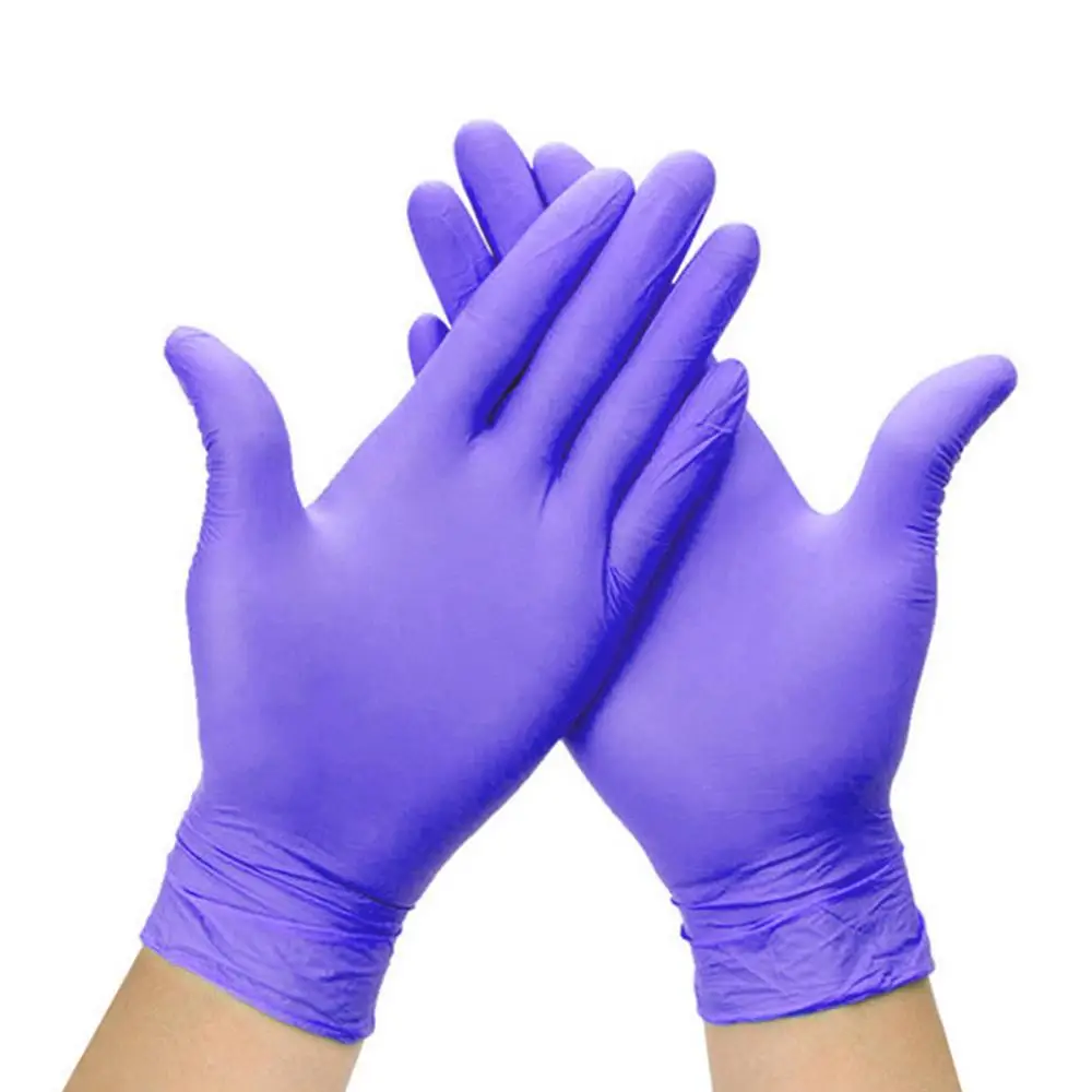 Violet blue S 100 шт./лот нитриловые перчатки для экзамена, пищевые медицинские одноразовые, для бытовой чистки, лабораторные антистатические перчатки для маникюра - Цвет: Violet blue S