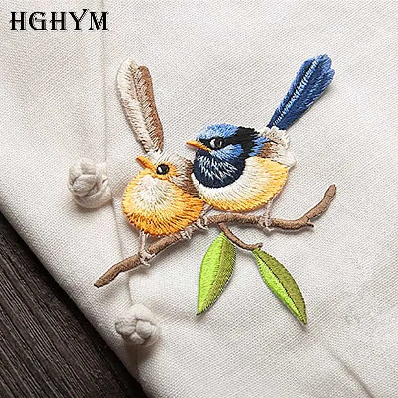 Новая мода 7*9 5 см нашивка с птицами Вышивка Железо на патчи для одежды куртки