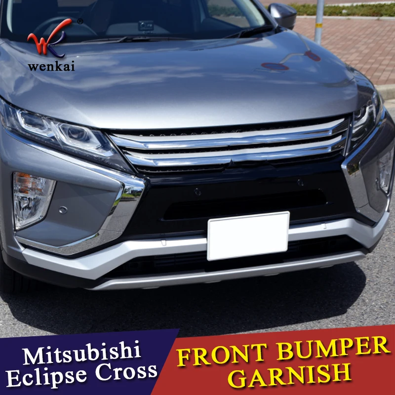 

For Mitsubishi Eclipse Cross 2017 2018 ABS Chrome Exterior Front Lower Grill Racing Bumper Protector Sticker Covers