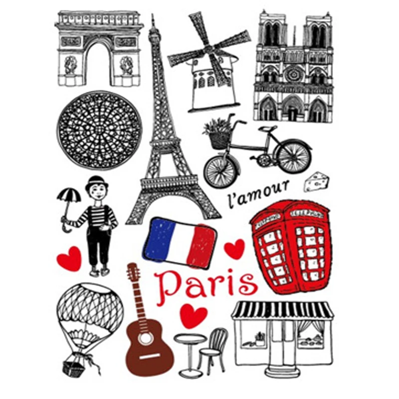 Новый мультяшный ноутбук A4size парижские наклейки упаковка для Iphone Ipad Android