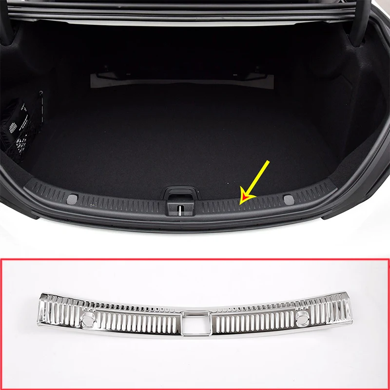 

Chrome Stainless Steel Interior Rear Bumper Plate Protector For Mercedes Benz E Class W213 C200 C180 C260 2016-2019 Accessories