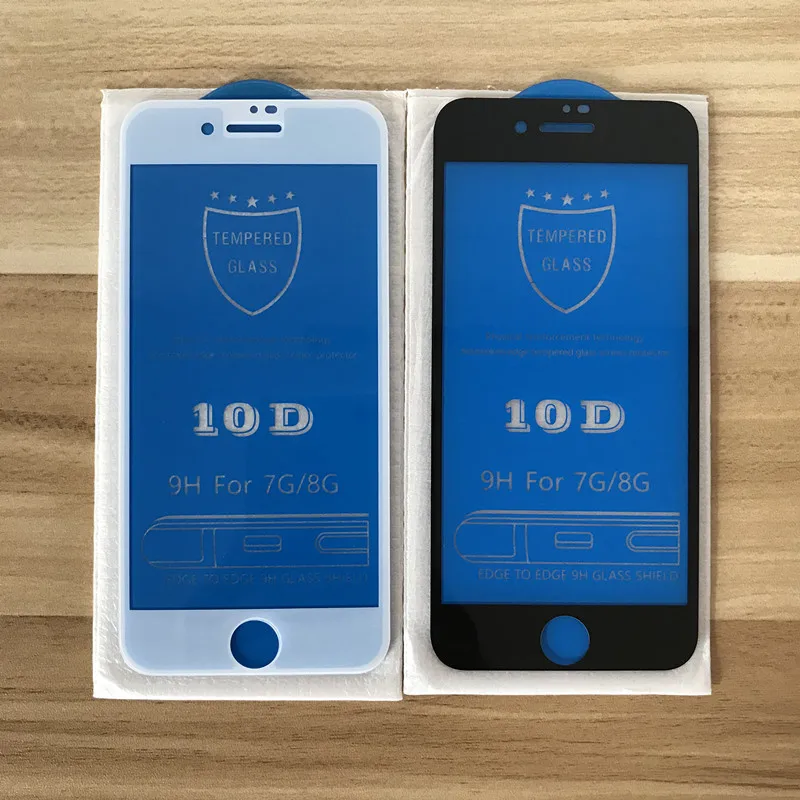 Премиум 10D закаленное стекло для iPhone 6 6 S 7 8 Plus полное покрытие Защитная пленка для iPhone 7 стекло на iPhone X закаленная пленка