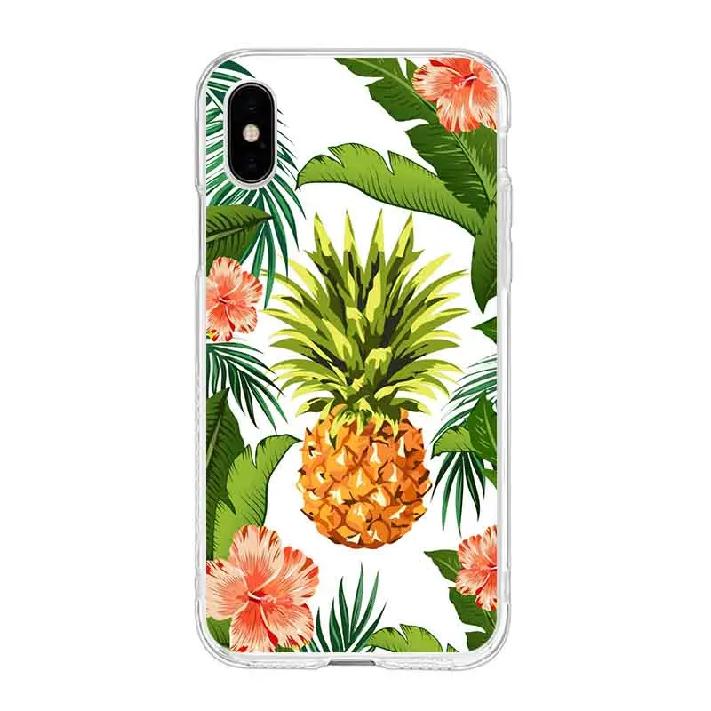 Мягкий прозрачный чехол для телефона из ТПУ с принтом в форме цветка розы pineappl