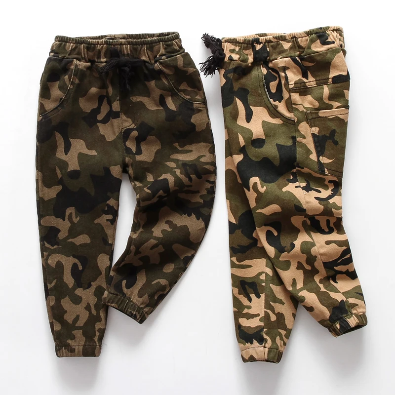 Камуфляжные штаны детская одежда хлопковые повседневные Одежда для маленьких