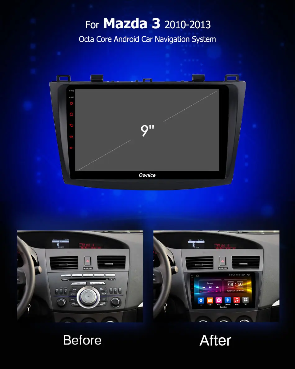 Ownice 2 din Восьмиядерный Android 9,0 k3 k5 k6 автомобильный dvd-плеер авто радио gps Navi для Mazda 3 2010 2011 2012 2013 DSP 4G LTE SPDIF