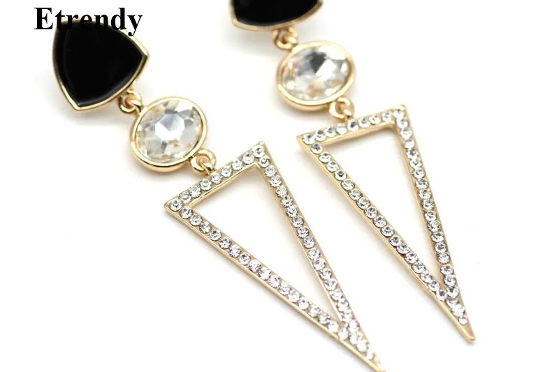 Блестящие треугольные висячие серьги Стразы для женщин новые модные ювелирные