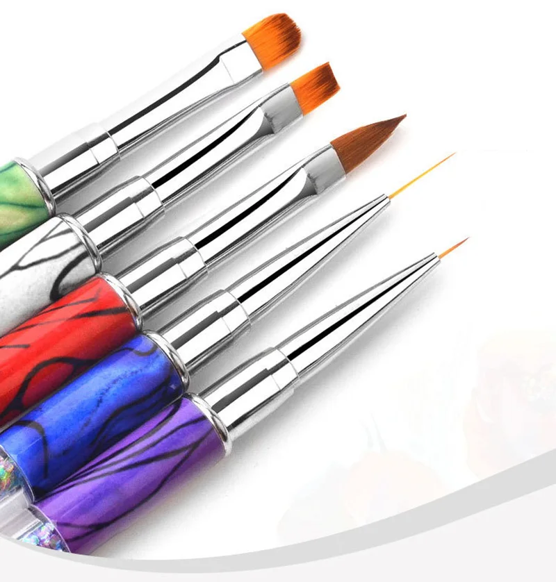 Новые поступления 5 цветов ногтей Acylic Кисть Nail Art pen Картина французской светотерапии ручка