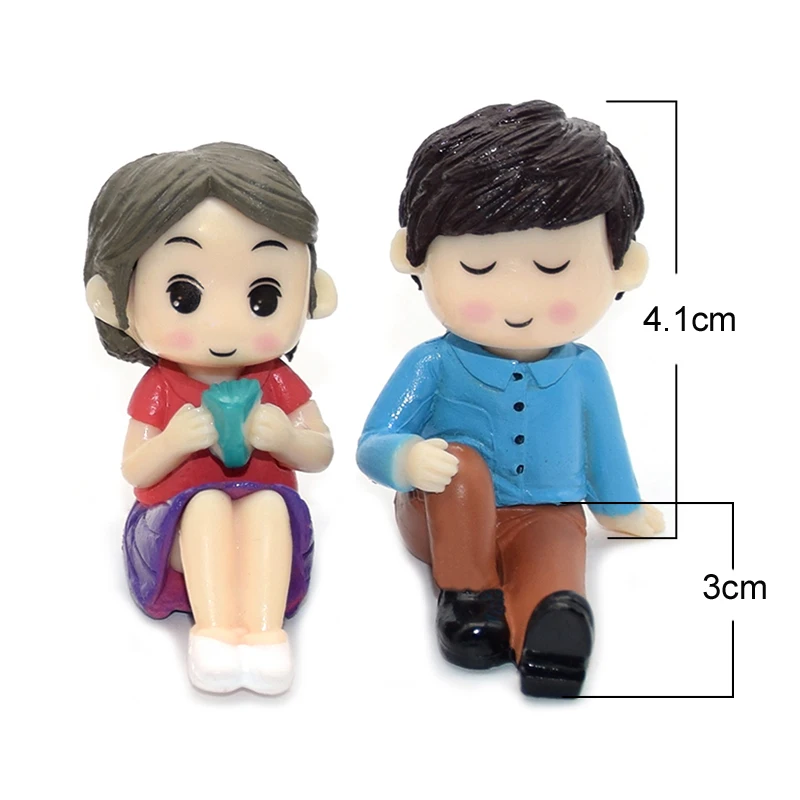 2 шт./компл. миниатюрные садовые Феи микро фигурки влюбленные миниатюрный пейзаж