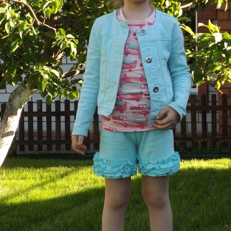 Хлопок рябить детские Шорты малышей для девочки дети Обледенение шорты