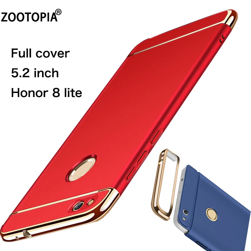 3 в 1, Жесткий Чехол для honor 8 lite, чехол, полный чехол для huawei p8 lite, жесткий чехол, чехол для honor 8 lite p8 lite