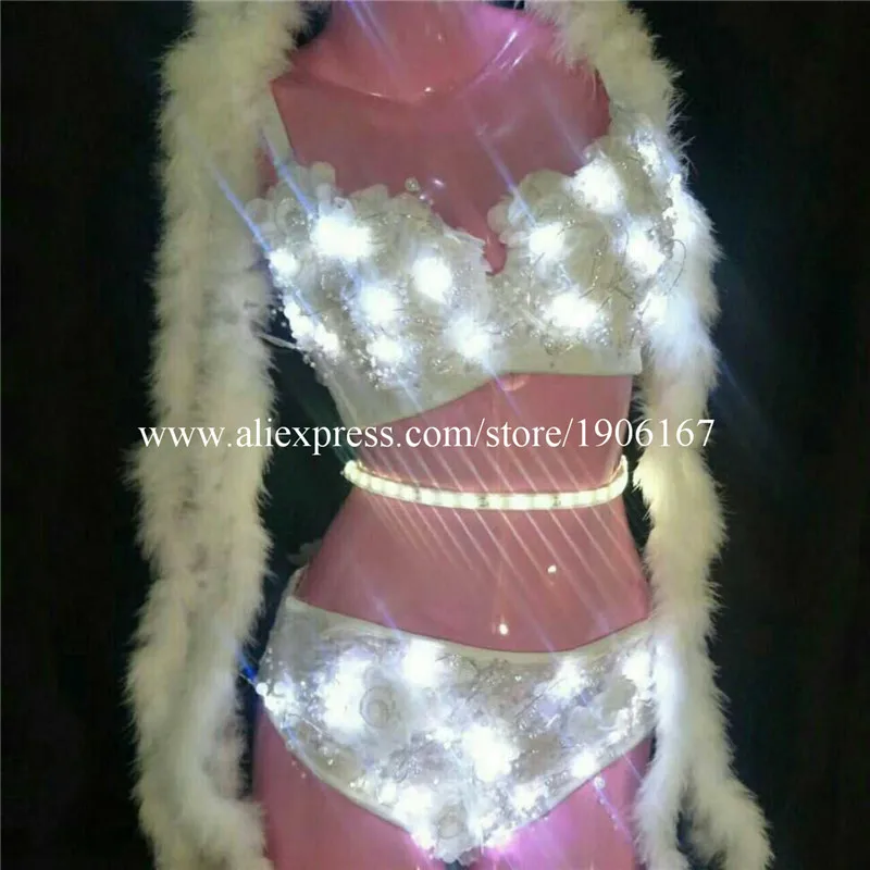 New Design Led Sexy Girl Women Bra Shorts Dress Clothes Show Stage Performance Bikini Dance Suit | Дом и сад
