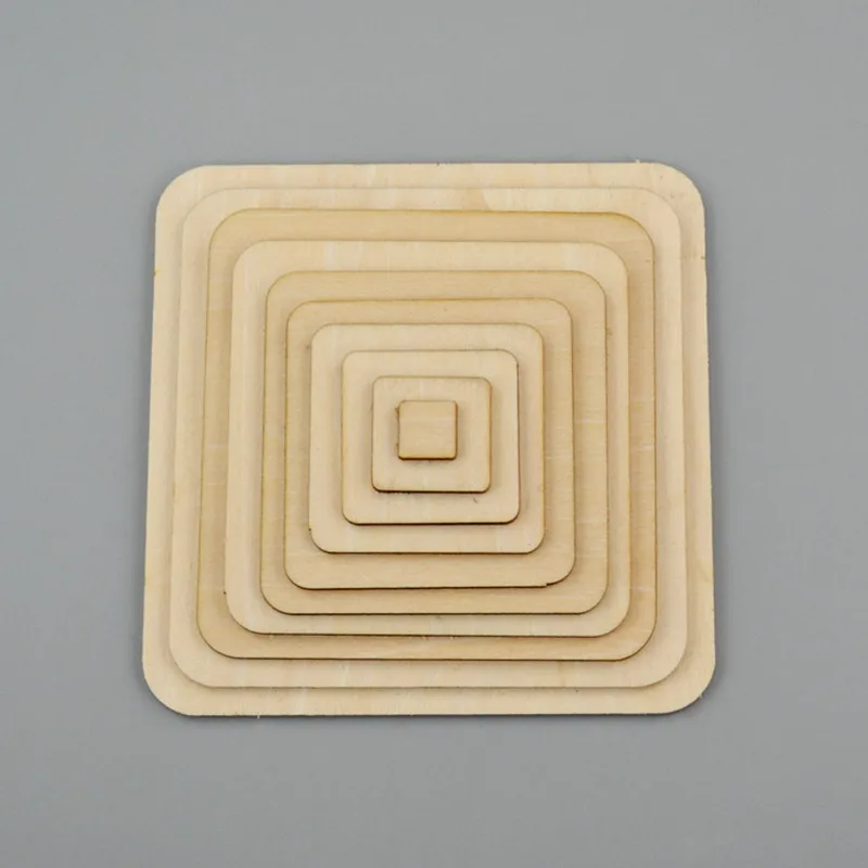 Квадратные деревянные ломтики из липы пустые Ломтики для рукоделия Пирография