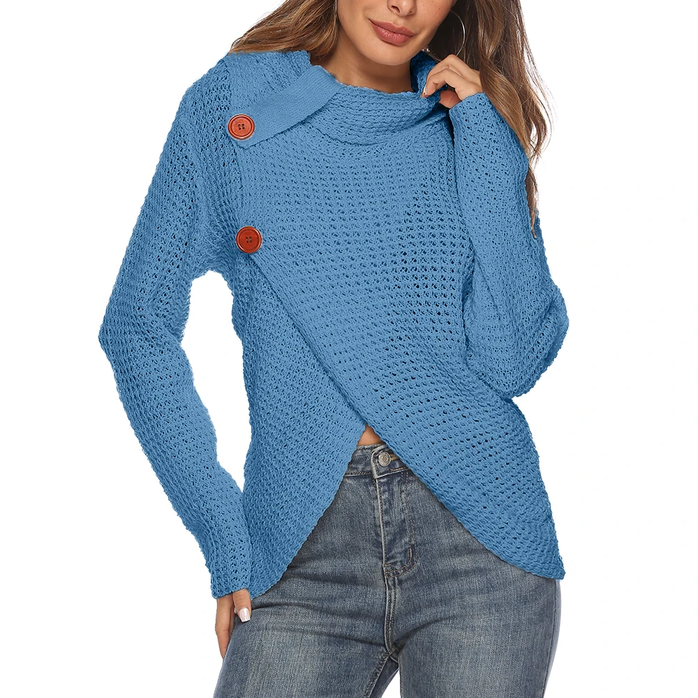 AVODOVAMA M Slim Fit однотонные вязаные женские свитера с пуговицами теплые пуловеры