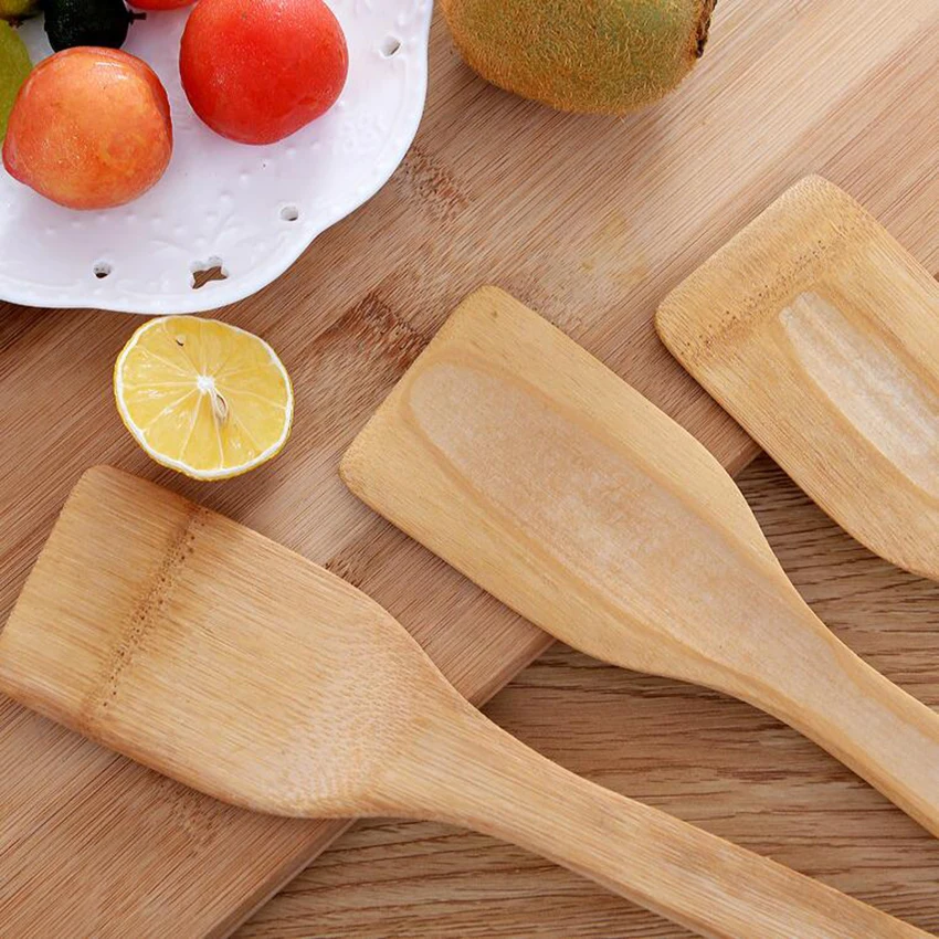 1 шт бамбуковые деревянная лопатка Экологичные натуральные антипригарное