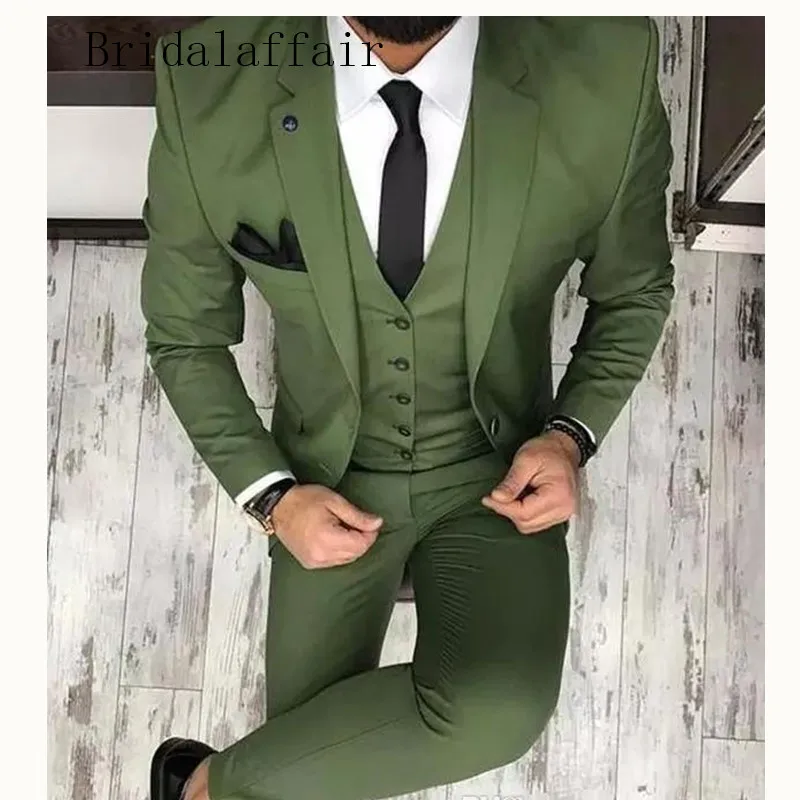 same as picture Bridalaffair индивидуальный заказ остроконечные лацканы классический темно смокинги жениха Свадебные костюмы для выпускного вечера Жениха Лучший мужской костюм(пиджак+ брюки+ жилет - Цвет: same as picture