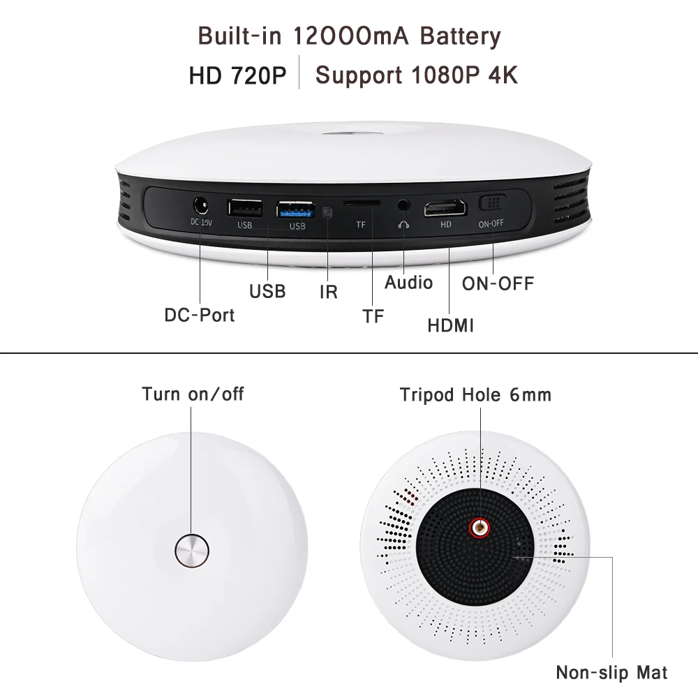 TouYinger G4 открытый 2D-3D Мини DLP проектор Android Full HD 4K видео wifi Bluetooth HDMI светодиодный портативный домашний кинотеатр проектор