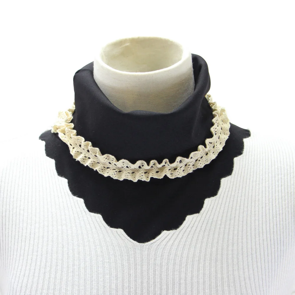 

Jaderic 2018 Autumn&Winter Fashion Women Adult High False Collar with Floral Border Fake Collar Neck Tie Clothing Accessories