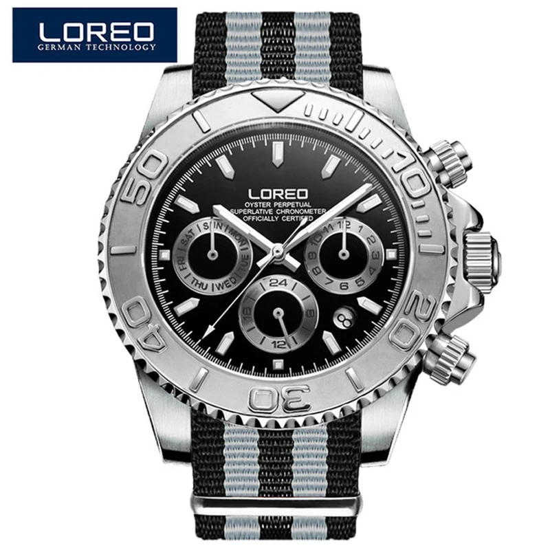 Новинка 2018 Классические мужские часы LOREO серии Diver 200 м сильнейшие светящиеся