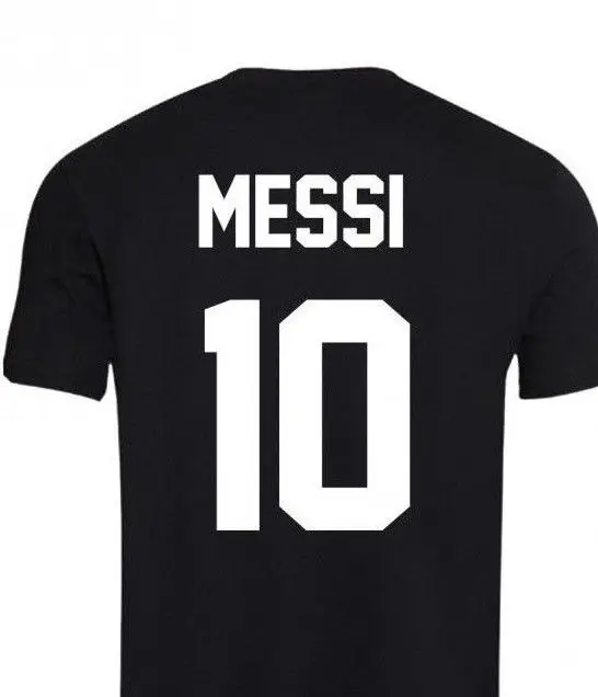 Новые мужские для женщин дети Месси 10 звезда футболка London Rocks Цвет: черный синий