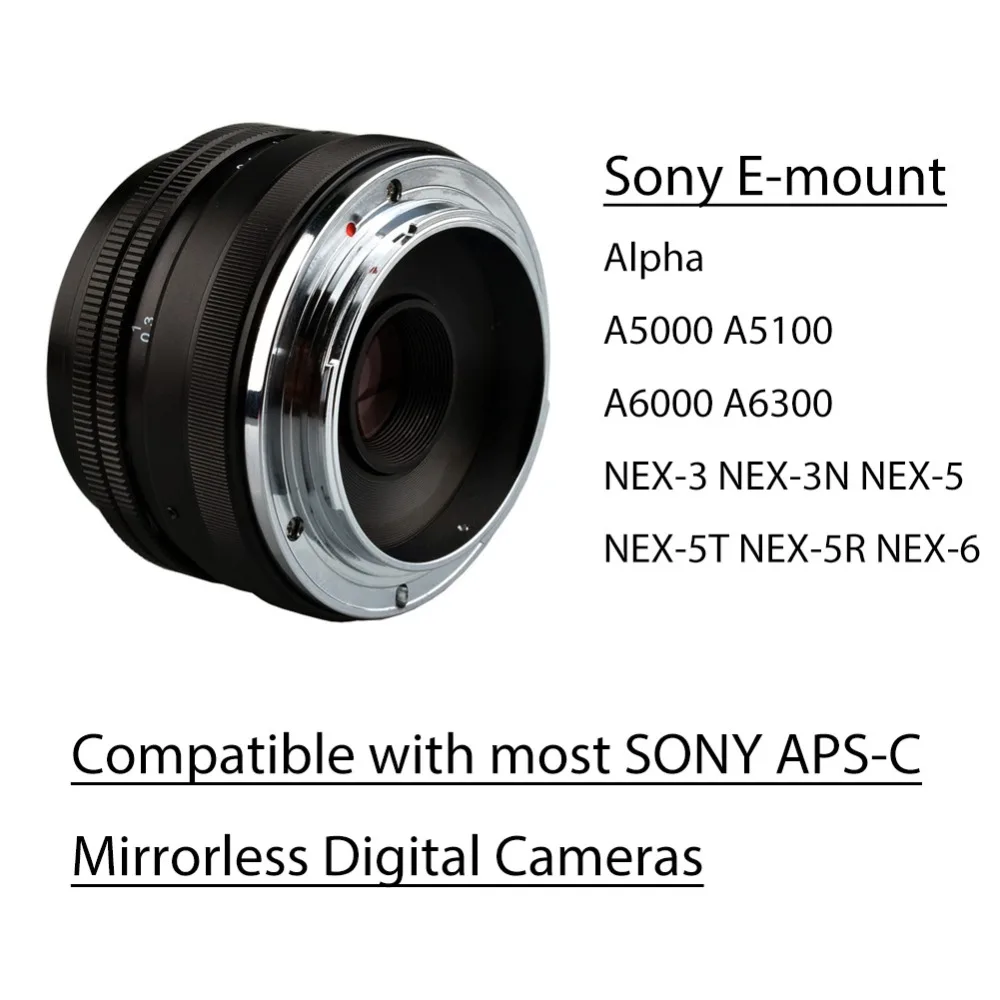 35 мм F1.7 с ручными настройками для видеосъемки Для sony E Mount NEX 3 3N C3 5 5N 5R 6